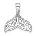 Sterling Silver Rhodium-plated Polished Enameled Whale's Tail Pendant - Image 3