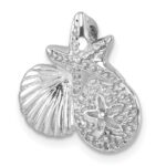 Sterling Silver Rh-plated Polished Starfish,Sand Dollar & Shell Chain Slide - Image 4