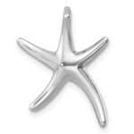 Sterling Silver Rhodium-plated Polished Sea Star Chain Slide