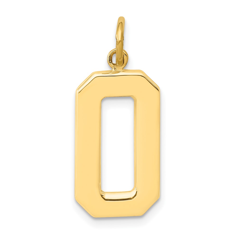 LP00.jpg 14k Large Polished Number 0 Charm - Image 1