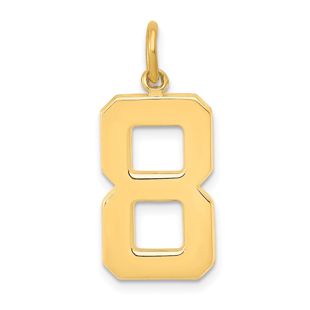 LP08.jpg 14k Large Polished Number 8 Charm - Image 1