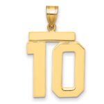 14k Large Polished Number 10 Charm