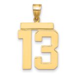 14k Large Polished Number 13 Charm