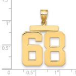 14k Large Polished Number 68 Charm - Image 2