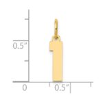 14k Small Polished Number 1 Charm - Image 4