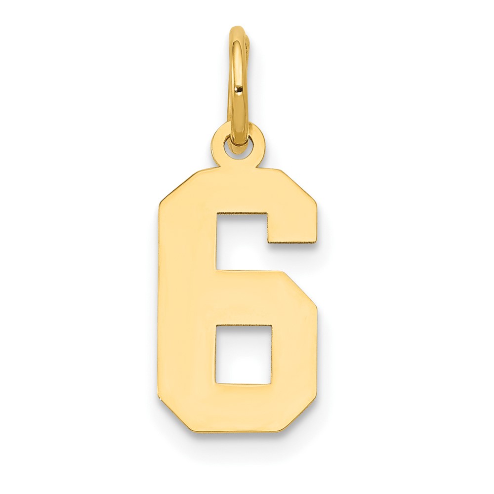LS06.jpg 14k Small Polished Number 6 Charm - Image 1
