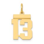 14k Small Polished Number 13 Charm