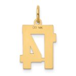14k Small Polished Number 14 Charm - Image 3
