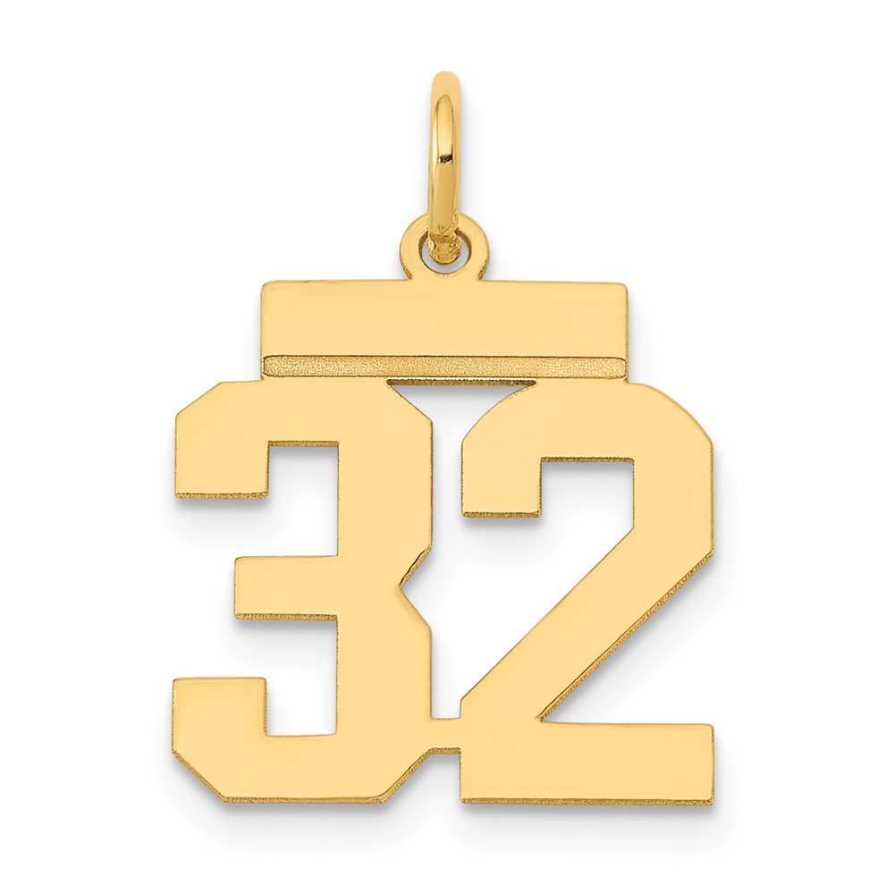 LS32.jpg 14k Small Polished Number 32 Charm - Image 1