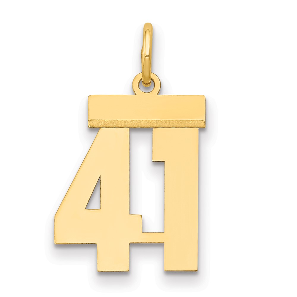 LS41.jpg 14k Small Polished Number 41 Charm - Image 1
