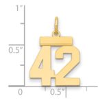 14k Small Polished Number 42 Charm - Image 2