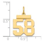 14k Small Polished Number 58 Charm - Image 4