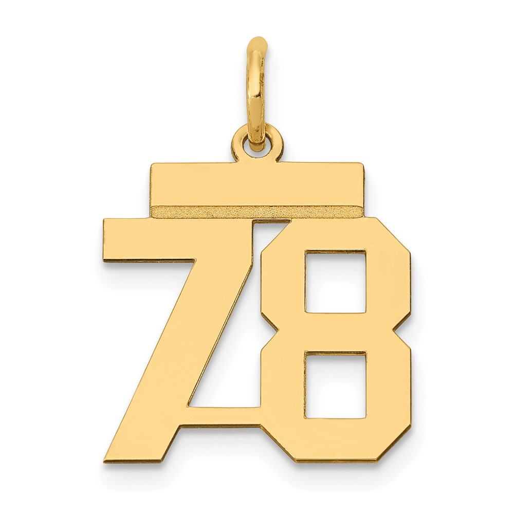 LS78.jpg 14k Small Polished Number 78 Charm - Image 1