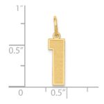 14k Medium Satin Number 1 Charm - Image 4