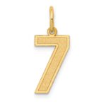 14k Medium Satin Number 7 Charm