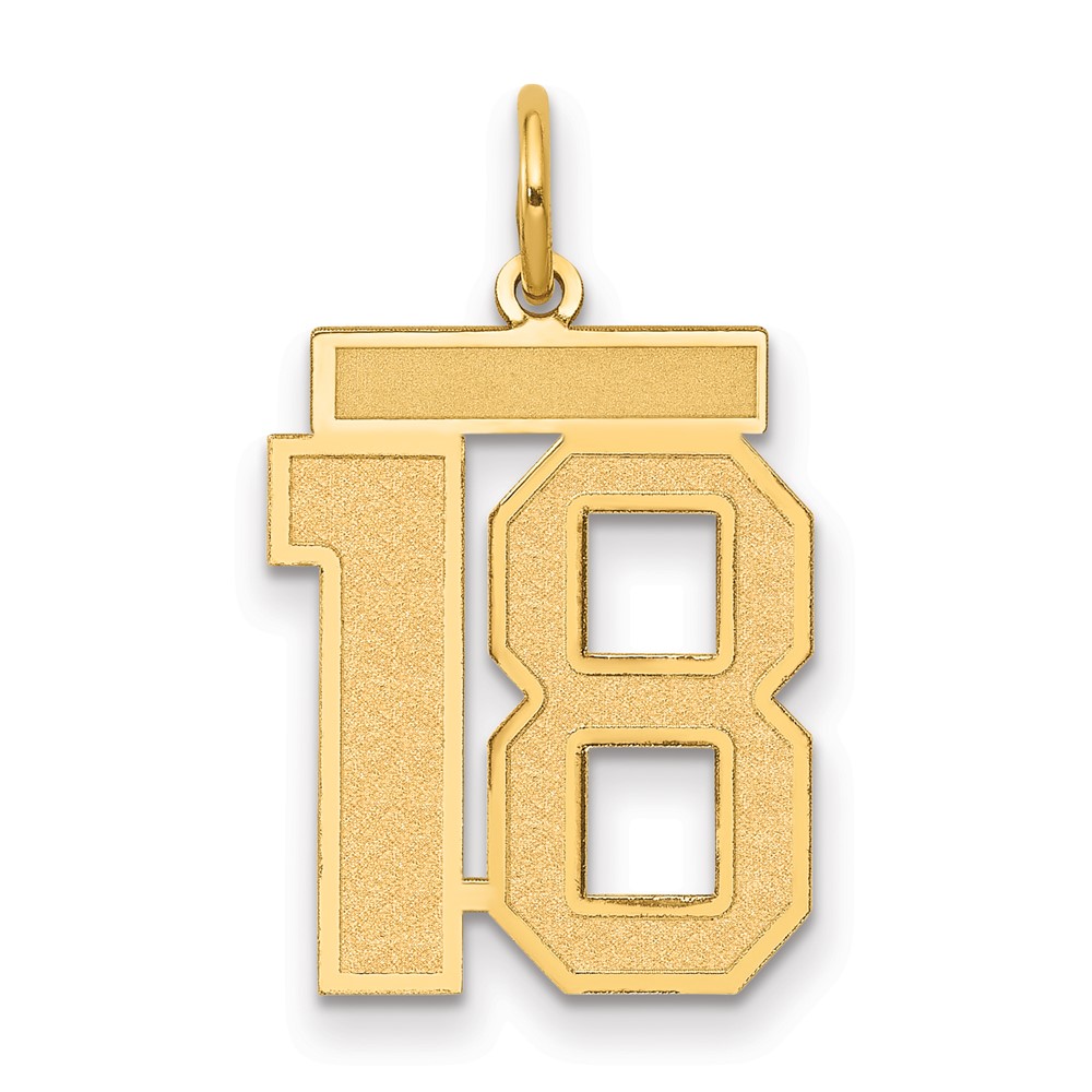 LSM18.jpg 14k Medium Satin Number 18 Charm - Image 1