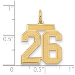 14k Medium Satin Number 26 Charm - Image 2