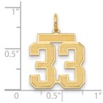 14k Medium Satin Number 33 Charm - Image 2