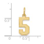 14k Small Satin Number 5 Charm - Image 4