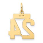 14k Small Satin Number 24 Charm - Image 3