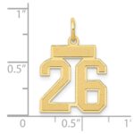 14k Small Satin Number 26 Charm - Image 4