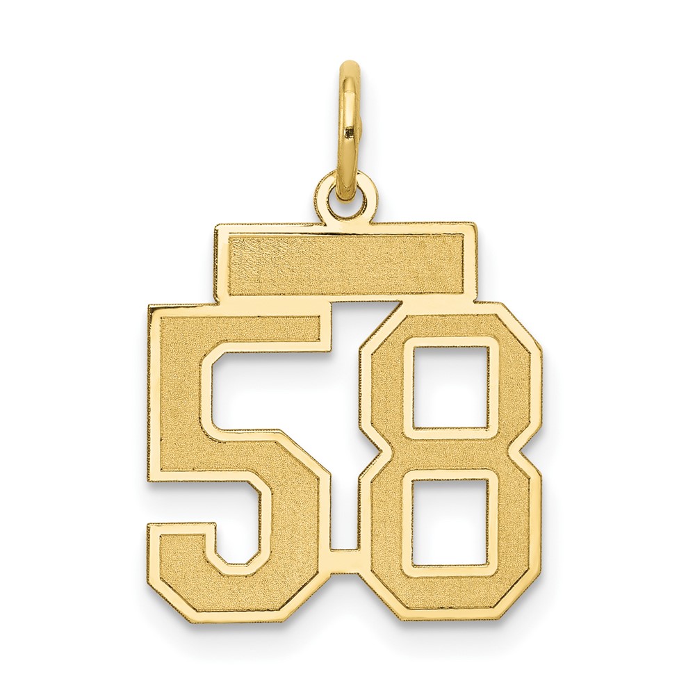 LSS58.jpg 14k Small Satin Number 58 Charm - Image 1