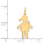 14k Plain Polished Small Girl Charm - Image 3