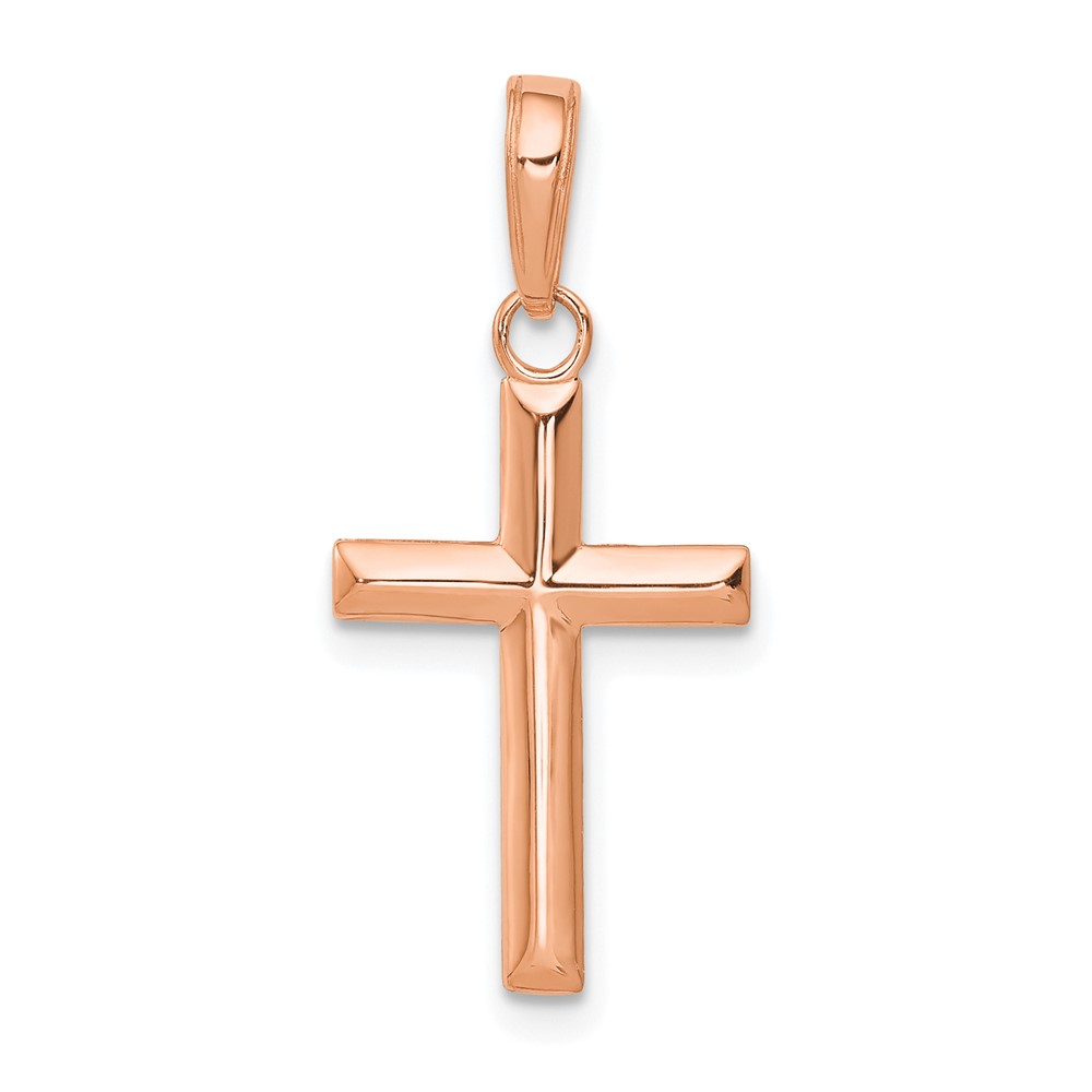 M1322R.jpg 14K Rose Gold Small Cross Pendant - Image 1