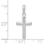 14K White Gold Small Cross Pendant - Image 4