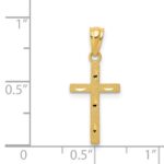 14K Satin Diamond-Cut Cross Pendant - Image 4