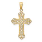 14k Fleur De Lis Cross Charm - Image 3