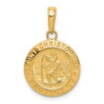 14k Polished Solid Saint Christopher Medal Charm
