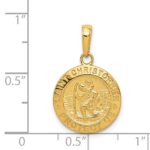 14k Polished Solid Saint Christopher Medal Charm - Image 4