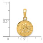 14k Polished Solid Saint Christopher Medal Round Charm - Image 4