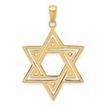 14k Solid Polished Cut-out Star of David Charm