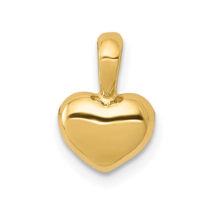14K Polished Domed Concave Back Heart Charm