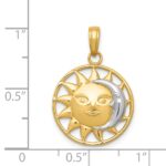 14k and Rhodium Sun and Moon Charm - Image 4
