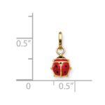 14k Red and Black Enameled Ladybug Charm - Image 4