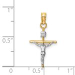 14k Two-tone INRI Crucifix Pendant - Image 3
