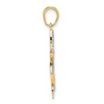 14k and White Rhodium Diamond-cut Dragonflies Pendant - Image 2