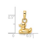 14k and White Rhodium 3-D Duck Pendant - Image 5