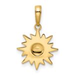 14k and White Rhodium Diamond-cut Sun Pendant - Image 3