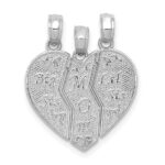 14k White Gold 3-Piece Break-apart BIG SIS-MOM-LIL SIS Charm