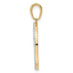 14k and White Rhodium Diamond-cut Cats Sitting on Bench Pendant - Image 2