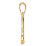 14k and White Rhodium Diamond-cut Hammer Pendant - Image 2