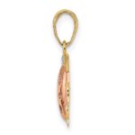 14k with White and Rose Rhodium Diamond-cut Ladybug Pendant - Image 2