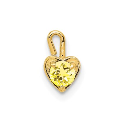 14ky November Synthetic Birthstone Heart Charm