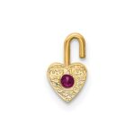 14ky July Synthetic Birthstone Heart Charm - Image 3