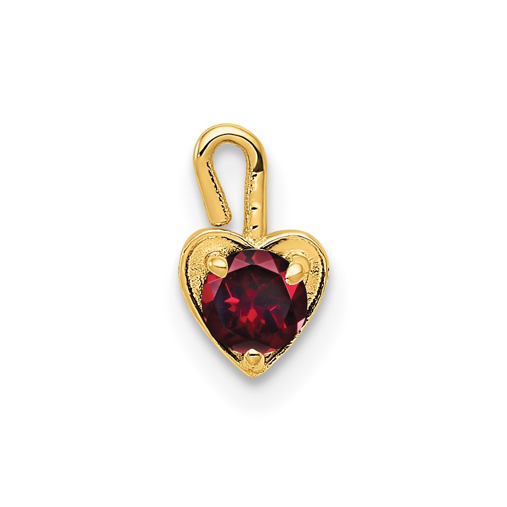 M352.jpg 14ky July Synthetic Birthstone Heart Charm - Image 1