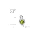 14k White Gold August Synthetic Birthstone Heart Charm - Image 4